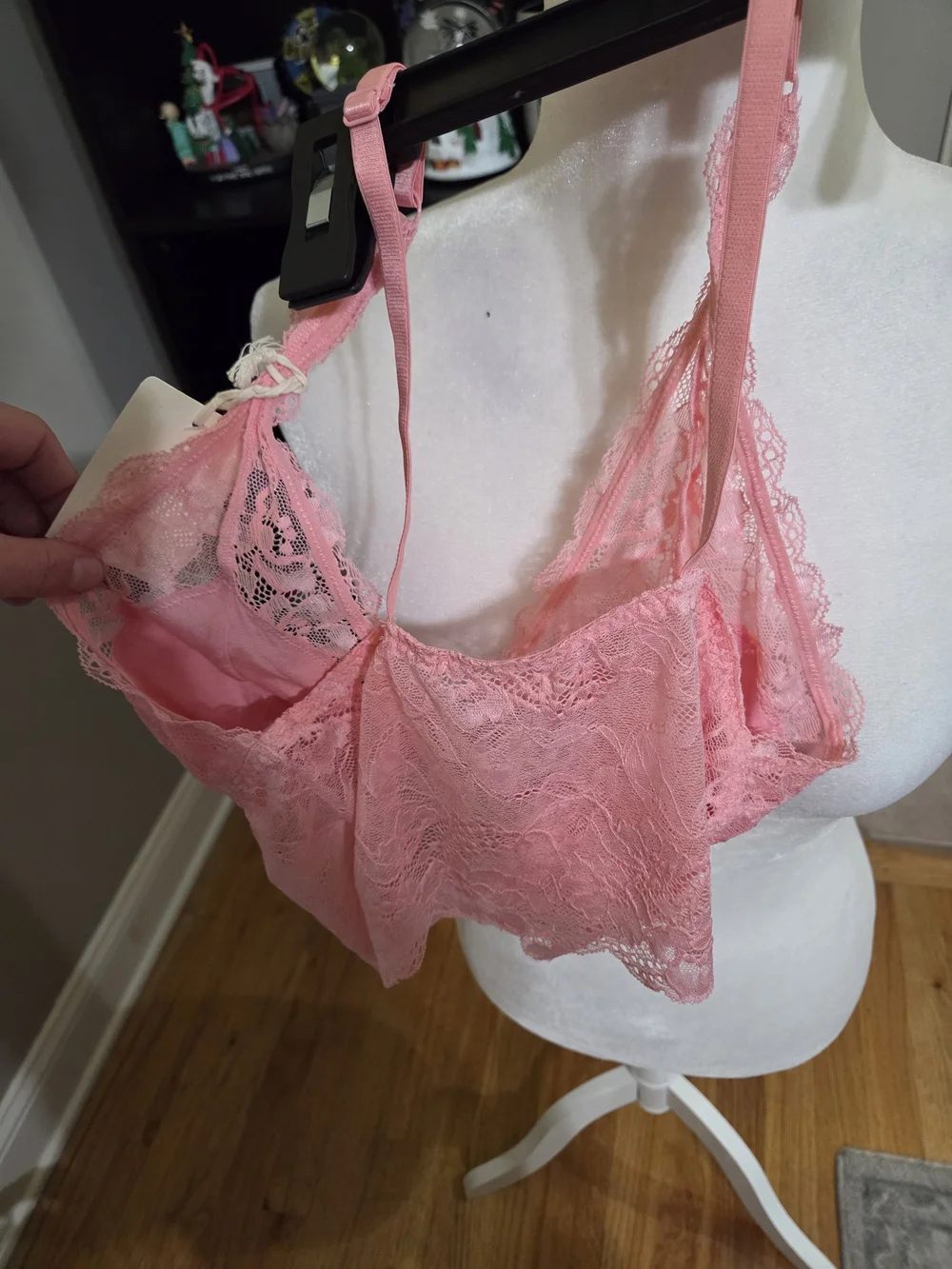 Jasmine & Ginger Pink Lace Longline Bralette